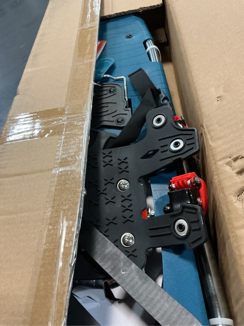 Condition photo showing Good Condition for retrospec drifter snowshoes for women & men - lightweight aluminum frame snow shoes with double ratchet binding system, heel lifts & carry bag for all terrain hiking & winter sports superior blue 30" snowshoes