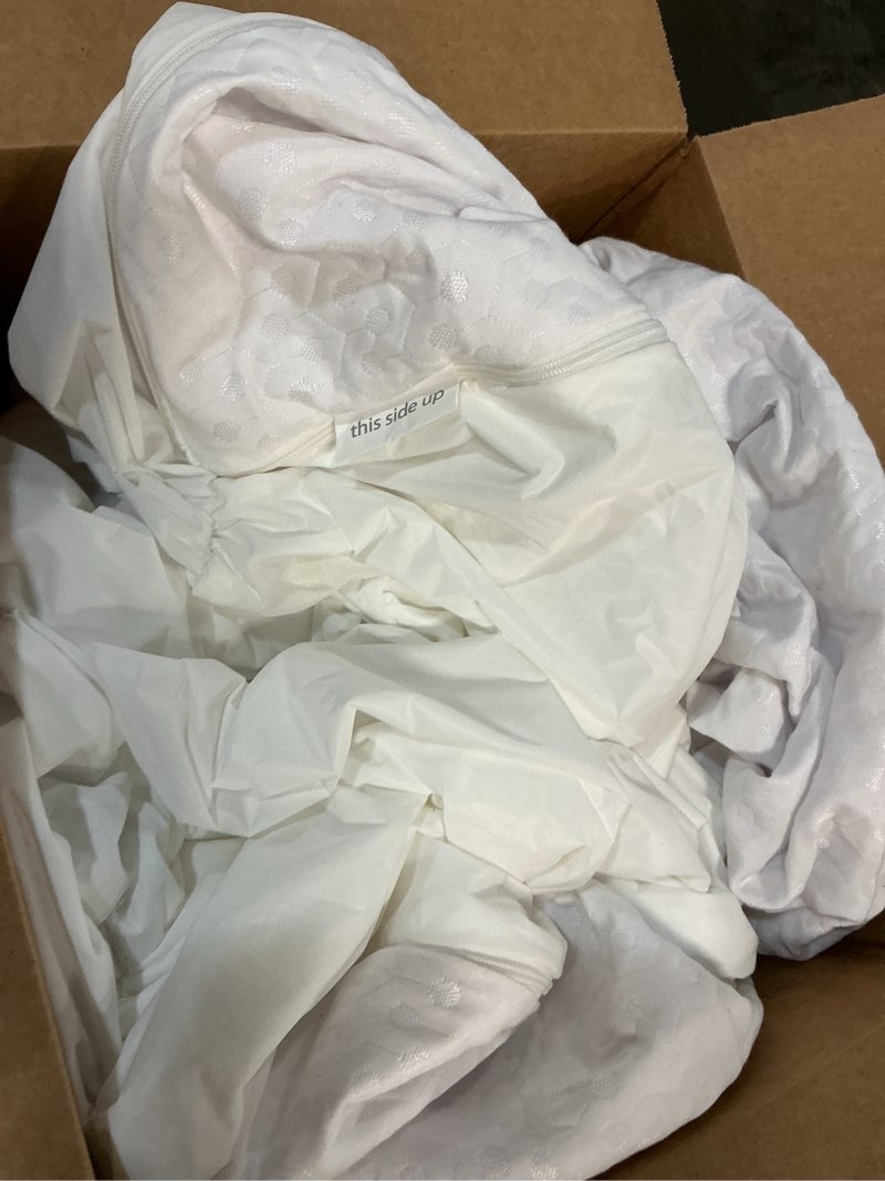 Condition photo showing As Is for AllerEase Platinum Zip-Off Top Waterproof Mattress Protector King Size 360 Degree Zipper Allergen Barrier Temperature Balancing Luxurious Plush Top Separately Machine Washable Mattress Cover (White)