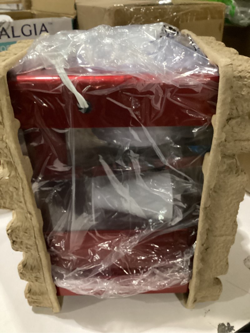 Condition photo showing New/Like New for Nostalgia Snow Cone Shaved Ice Machine - Retro Table-Top Slushie Machine Makes 20 Icy Treats - Includes 2 Reusable Plastic Cups & Ice Scoop - Retro Red Table Top Metallic Red