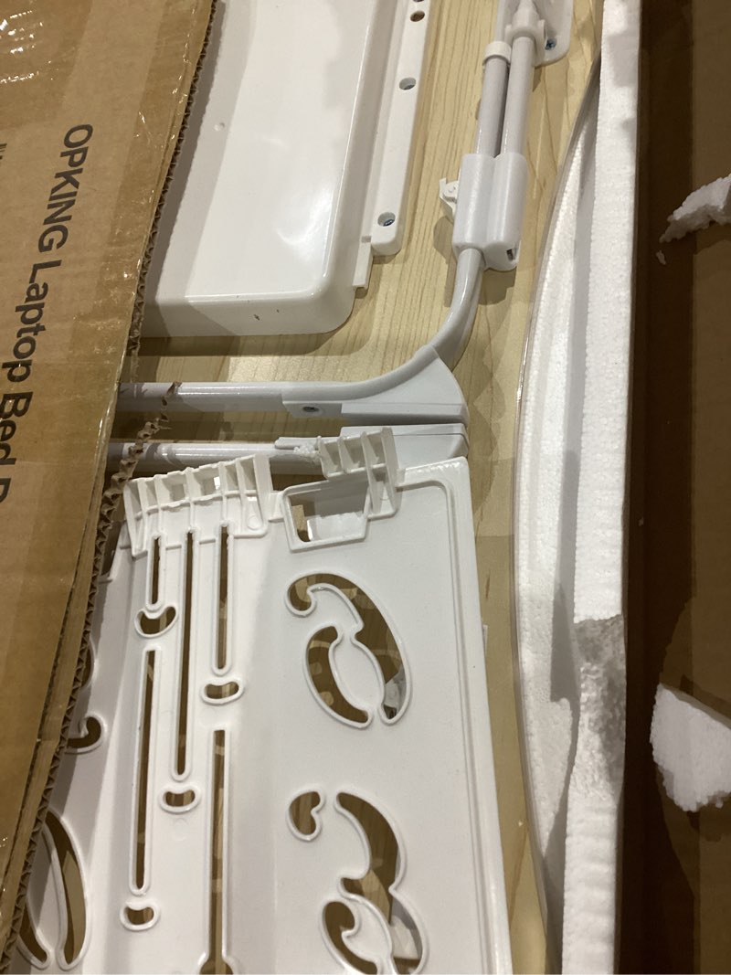 Condition photo showing Good Condition for Lap Desk for Bed Adjustable Height, Foldable Bed Table with Storage Drawer, Tablet Slot & Cup Holder, Portable Laptop Stand for Bed & Sofa, Bed Desk for Adults & Kids, Glacier