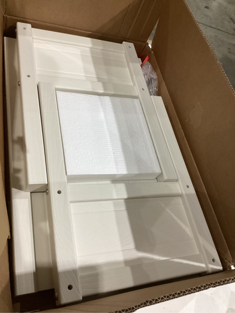 Condition photo showing New/Like New for small hdpe raised garden bed, elevated planter box with legs, outdoor all-weather planter raised beds for seeds, herb, flower, vegetable (white)