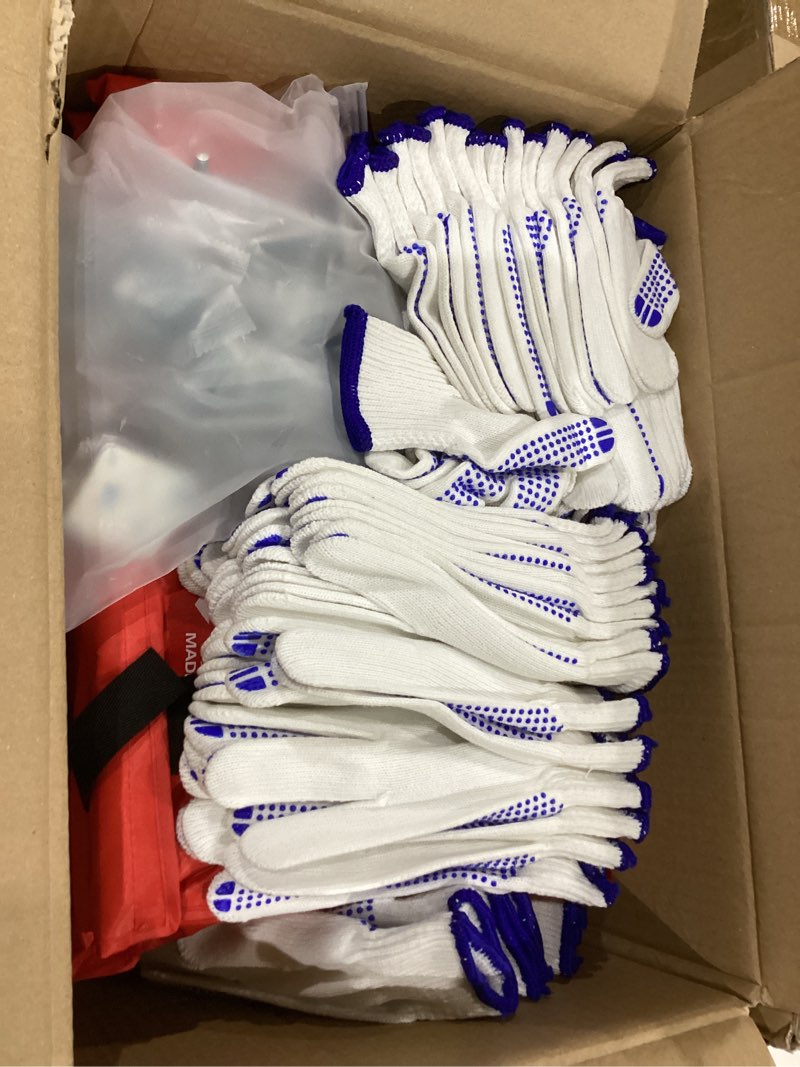 Condition photo showing Good Condition for macarrie 20 pack emergency fire blanket bulk with hooks and gloves 40''x 40'' commercial fire suppression fiberglass safety fireproof blanket survival for restaurant school kitchen donation supply