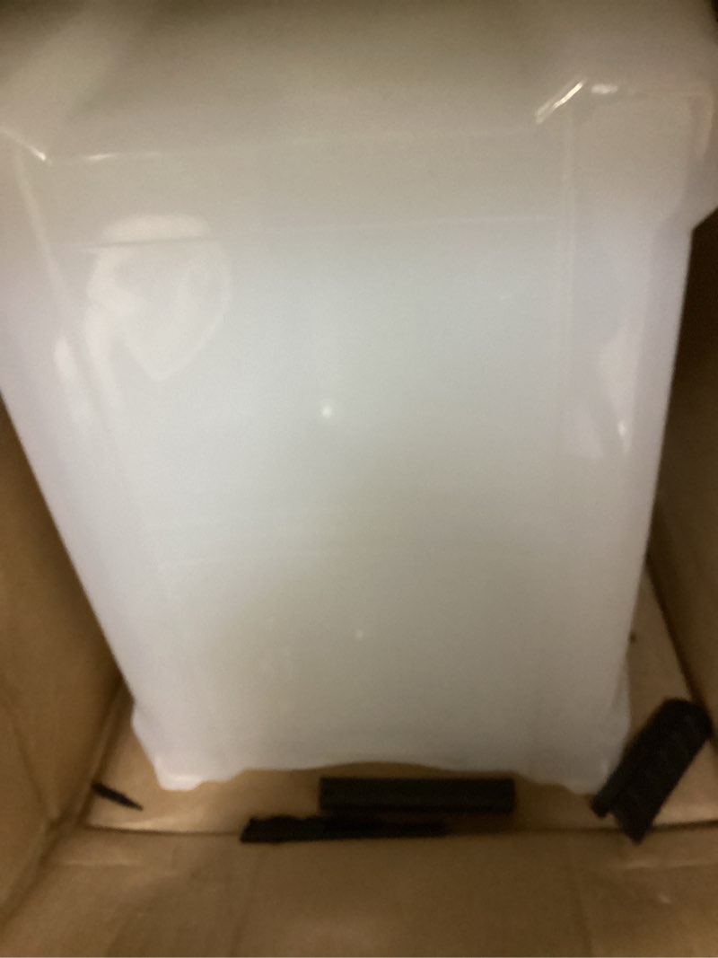 Condition photo showing As Is for IRIS USA 54 Qt Stackable Plastic Storage Bins with Lids, 6 Pack - BPA-Free, Made in USA - See-Through Organizing Solution, Latches, Durable Nestable Containers, Secure Pull Handle - Clear Clear 54 Qt 6 Pack