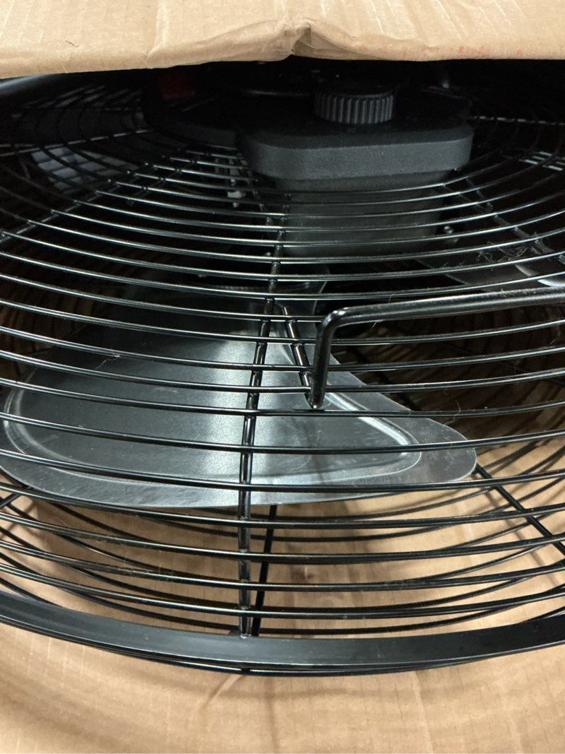 Condition photo showing As Is for mainstays sfc1-500b 20 in high velocity floor fan, black