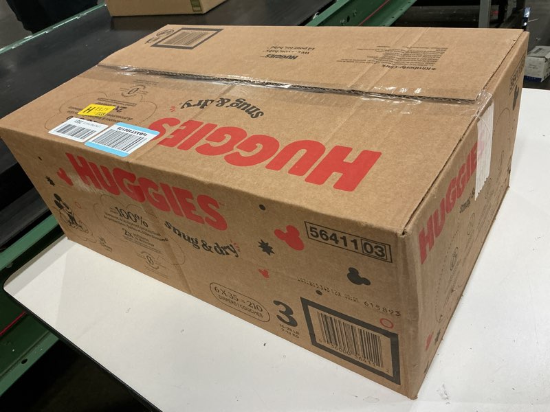 Condition photo showing New/Like New for huggies size 3 diapers, snug & dry baby diapers, size 3 (16-28 lbs), 210 count (6 packs of 35), packaging may vary size 3 210