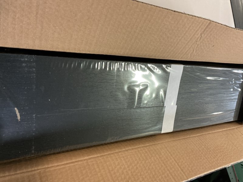 Condition photo showing Good Condition for upsimples Floating Shelves for Wall, 23.6 Inch Shelves for Decor Storage Set of 6, Wall Mounted Wood Shelf for Bedroom, Living Room, Bathroom, Kitchen, Long Picture Ledge Shelves, Black Black 23.6in