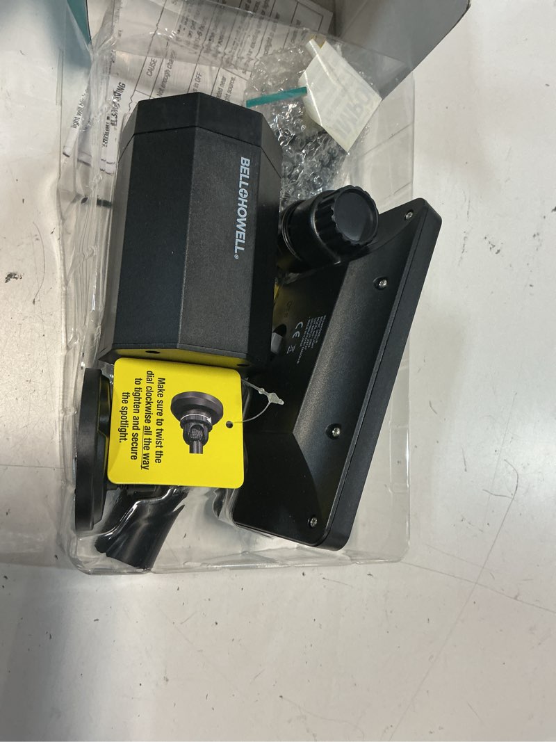 Condition photo showing As Is for bell & howell bionic motion-sensing solar powered led black spotlight