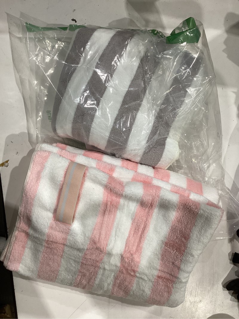 Bath Towel Set, Pink and Grey