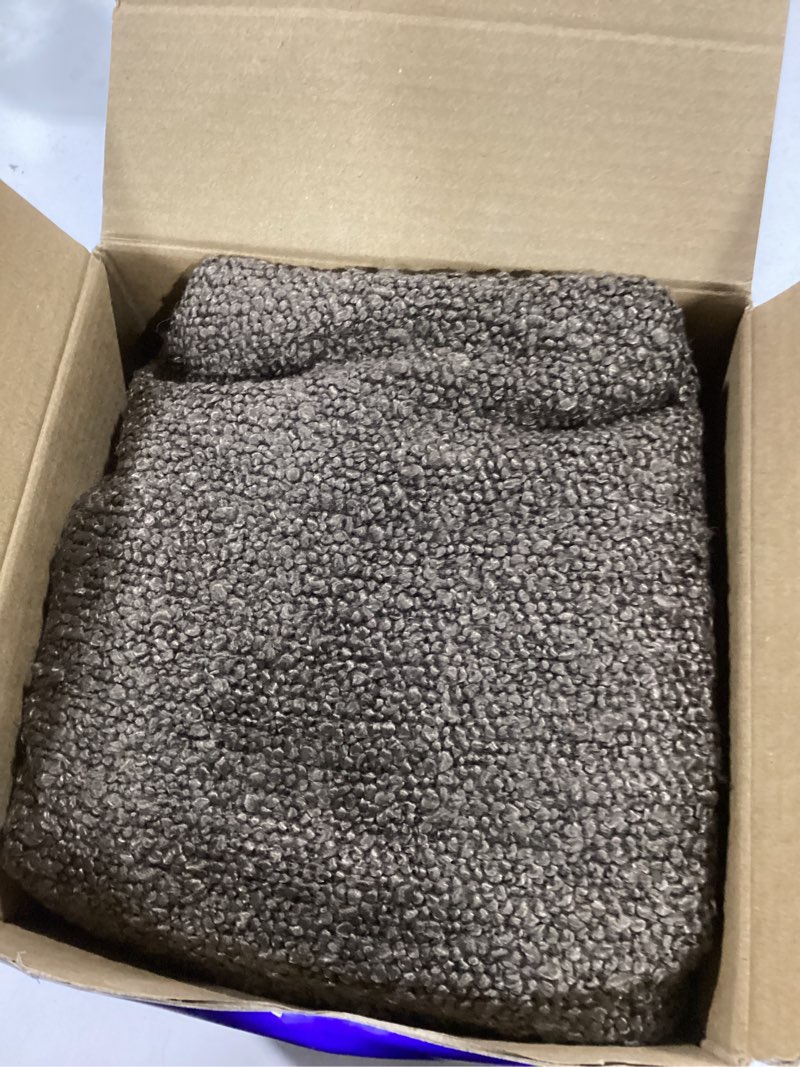 MIULEE 22x22 Decorative Euro Sham Throw Pillows for Bed Set of 2 Textured Boucle Neutral Winter Thro