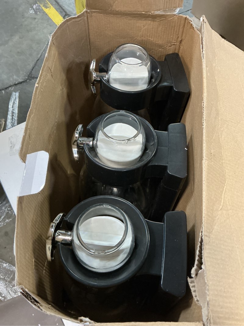 Condition photo showing Good Condition for Umigy 1 Pack Triple Indispensable Dry Food Dispenser 67oz Each Capacity Cereal Container for Storage Preserving Dispensing Kitchen Rice Candy Nuts Dog Food Granola Snack Gumball Countertop (Black) Black 1