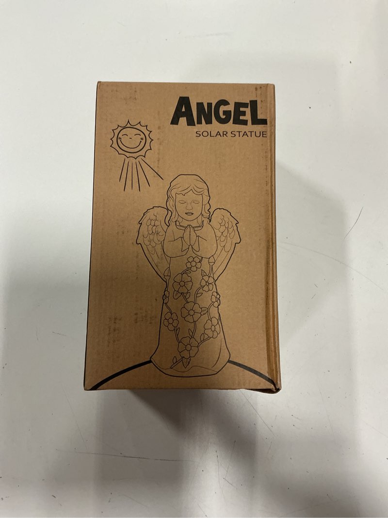 Condition photo showing New/Like New for Nacome Garden Outdoor Statues Angel with Succulent and 7 LED Lights – Lawn Decor for Patio, Balcony, Yard Ornament - Unique Housewarming Gifts White Angel