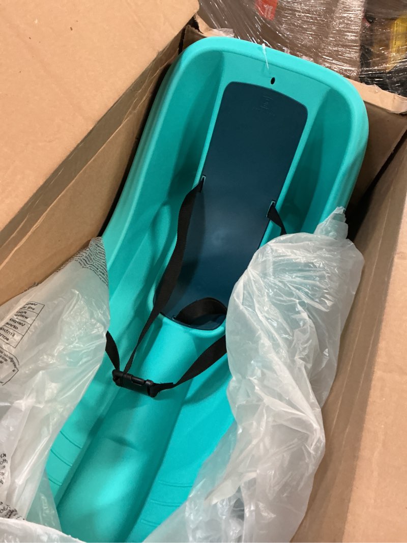 Condition photo showing Good Condition for Gizmo Riders: Baby, Toddler Sled - 3-Point Safety Harness, Retractable Tow Strap, Anti-Slip Seat, Sturdy Plastic Snow Sleds for Kids and Infants, Outdoor Toys, Snow Toys, 6 Months +, Up to 55 lbs Titan Blue
