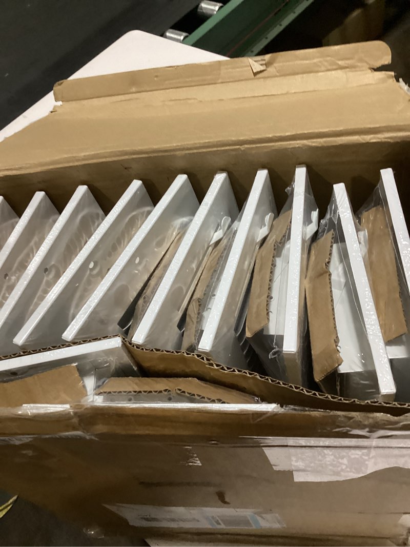 Condition photo showing Good Condition for zonon 12 pcs 12 x 4 inch duct opening ceiling register white air vent covers for wall 2 way steel grill air supply diffuser inlet w/manual adjuster for home office bathroom sidewall interior size 4 x 12 inch 12