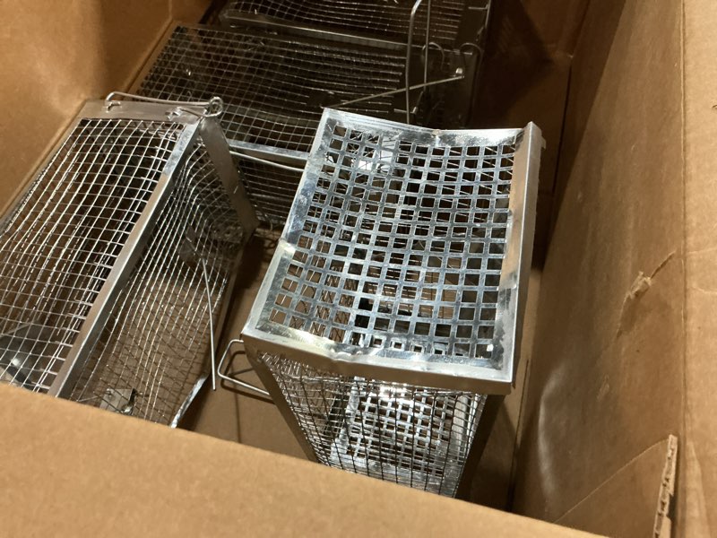 Condition photo showing Good Condition for 4 packs humane rat trap outdoor, wanqueen humane mouse traps indoor for home, small rodent chipmunk squirrel trap and other live animal cage catch and release