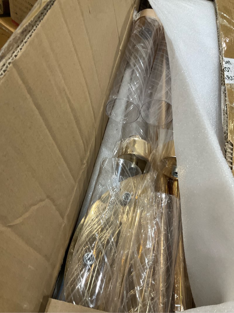 Condition photo showing New/Like New for Suclain 2 Sets Floor Candelabra 8 Arms 54 Inch Tall Metal Candle Holders Candlestick Centerpiece for Table Candle Holder with Acrylic Lampshade for Wedding Party Home Decoration (Gold)