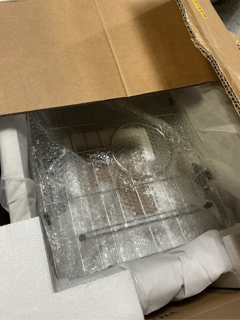 Condition photo showing Good Condition for 18 Inch Undermount Kitchen Sink, 18"x15"x10" Stainless Steel Wet Bar Sink Single Bowl 16 Gauge Utility Deep Basin with Drain Strainer