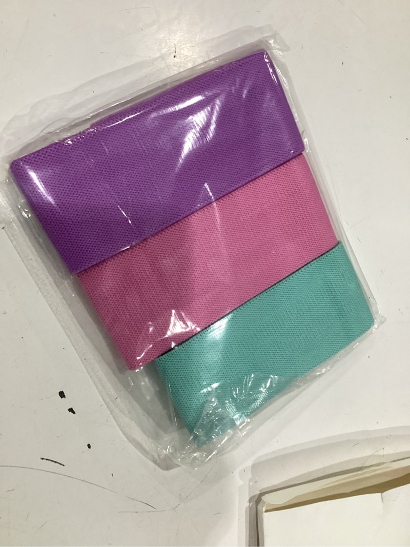 Condition photo showing New/Like New for kangfiter non-slip fabric resistance bands for working out, loop exercise bands for booty leg, butt, glute, stretch workout bands for women & men, hip elastic bands for home gym fitness, yoga, pilates 1.green, pink, purple 3 pcs