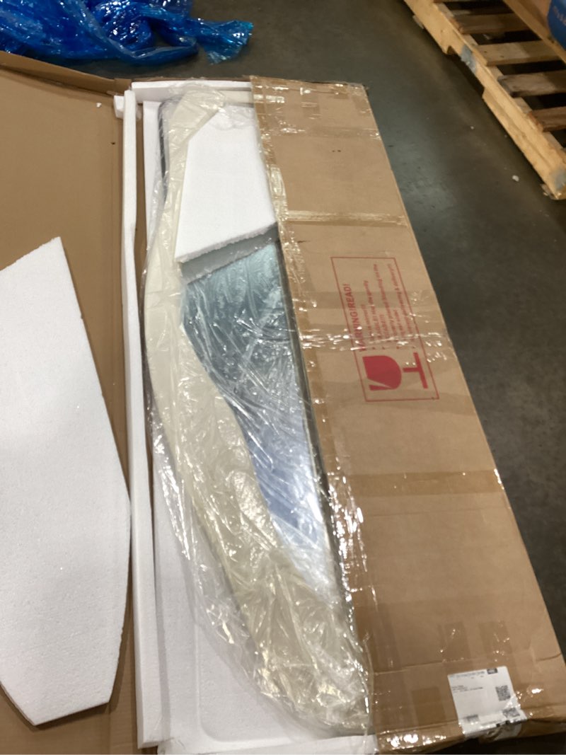 Condition photo showing Good Condition for Wavy Floor Mirror, Irregular Full Length Mirror, 63"x24" Full Length Standing Mirror, Flannel Frame Mirrors Floor Length, Hanging or Leaning Wall Mounted Mirrors for Bedroom, No Stand (White) Irregular - White