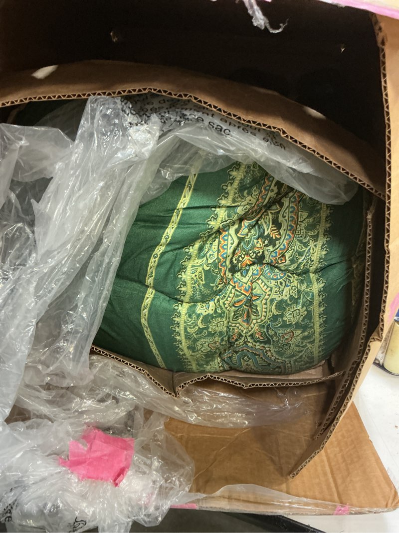 Condition photo showing Good Condition for japanese floor mattress, futon mattress with portable storage bag and washable cover, roll up thick tatami mat suitable for camping, guest room (bohemian green, twin) twin (80"l x 39"w) bohemian green ( 4"th + dust cover ?