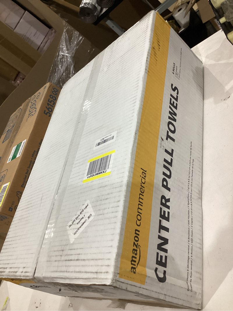 Condition photo showing New/Like New for amazoncommercial 2-ply white 7.6' center pull paper towels |bulk for business | centerfeed hand towels |compatible with universal dispensers|fsc certified |600 sheets per roll (6 rolls)(7.6 x 9 sheet)