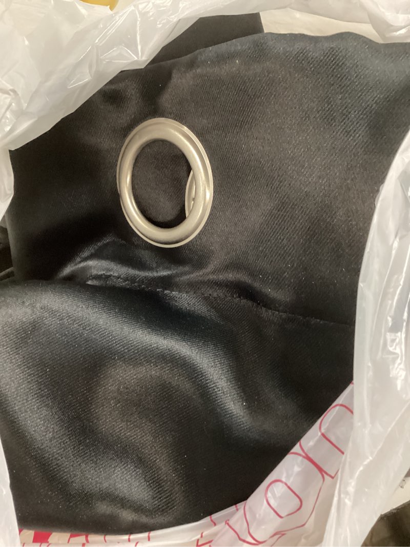 Condition photo showing Good Condition for mainstays blackout energy efficient grommet single curtain panel  40 x84   black