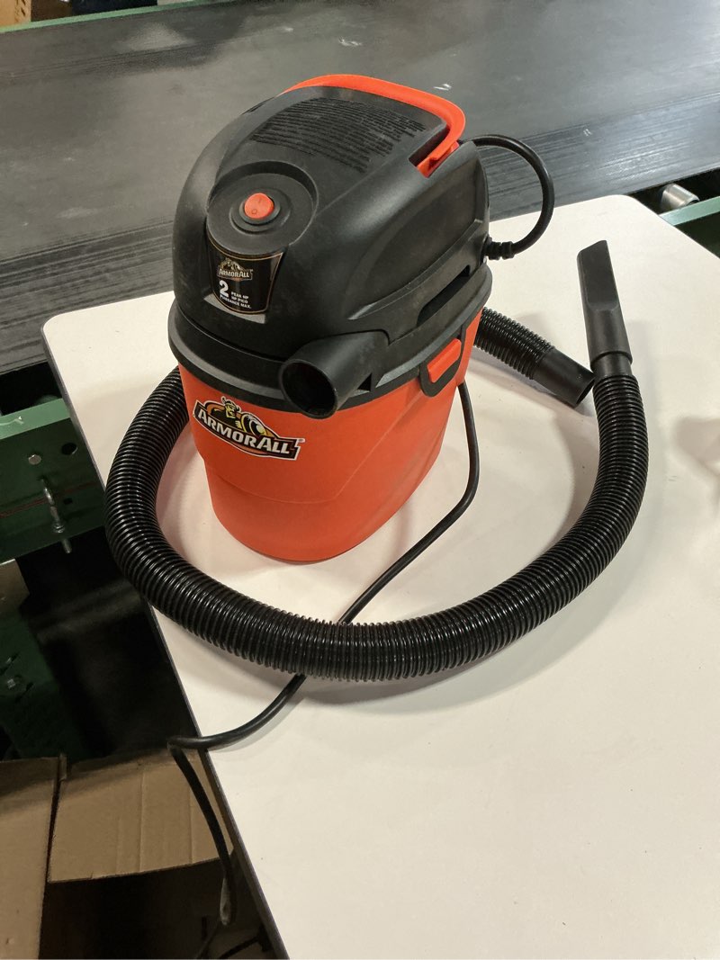Condition photo showing As Is for Armor All® AA155 1.5-Gallon 2 Peak HP Portable Wet/Dry Vacuum, Orange 1.5 Gal Vac
