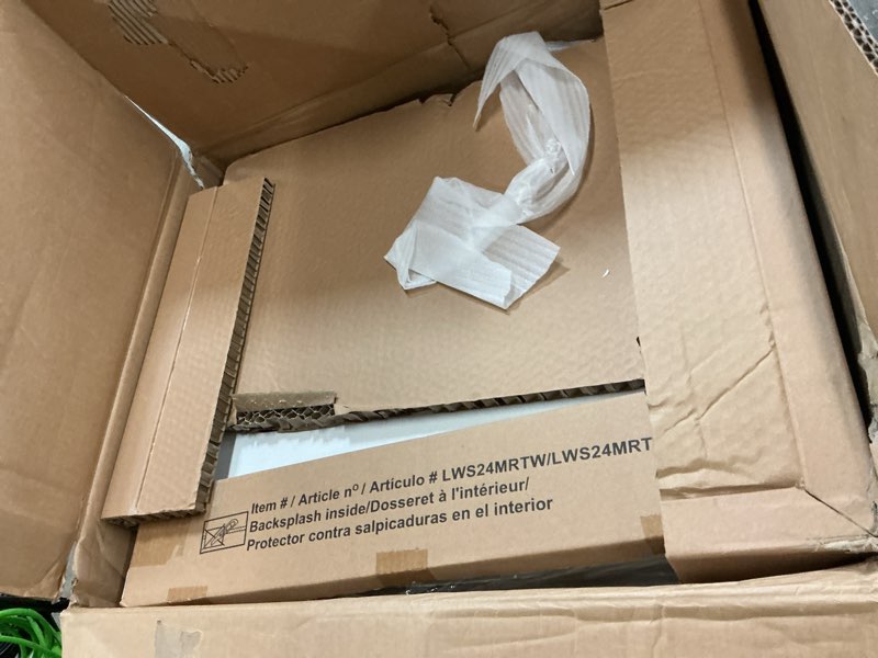 Condition photo showing As Is for style selections morriston 24-in white undermount single sink bathroom vanity with white engineered stone top