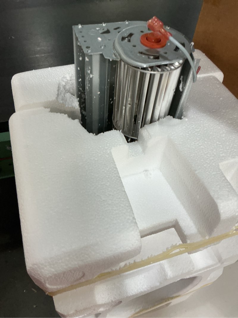 Condition photo showing As Is for hipoilk 1-00-29145 convection blower fan for harman xxv, xxv tc, p35i, accentra cast fs pellet stove, 3-21-29045 distribution blower fan