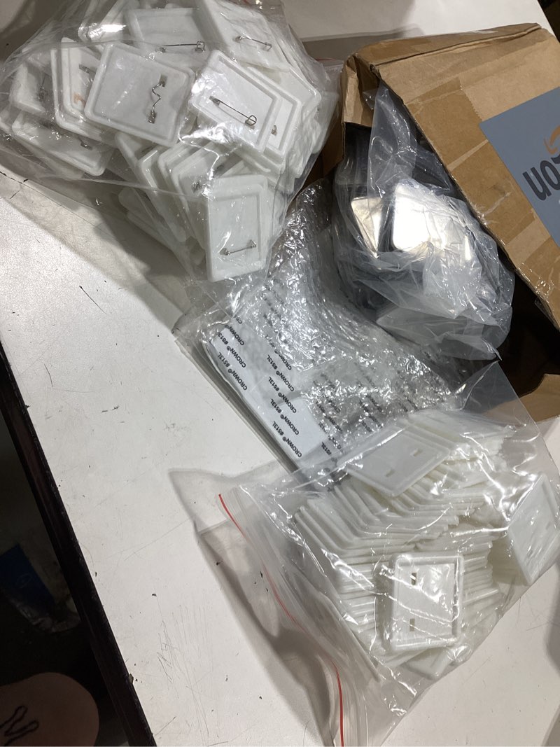 Condition photo showing Good Condition for wavwavw 150 sets 50mm/1.97 inch square button maker supplies, 75 pcs blank fridge magnet badge parts and 75 pcs pin-back badge parts press for square button maker machine, diy gift crafts 150 square