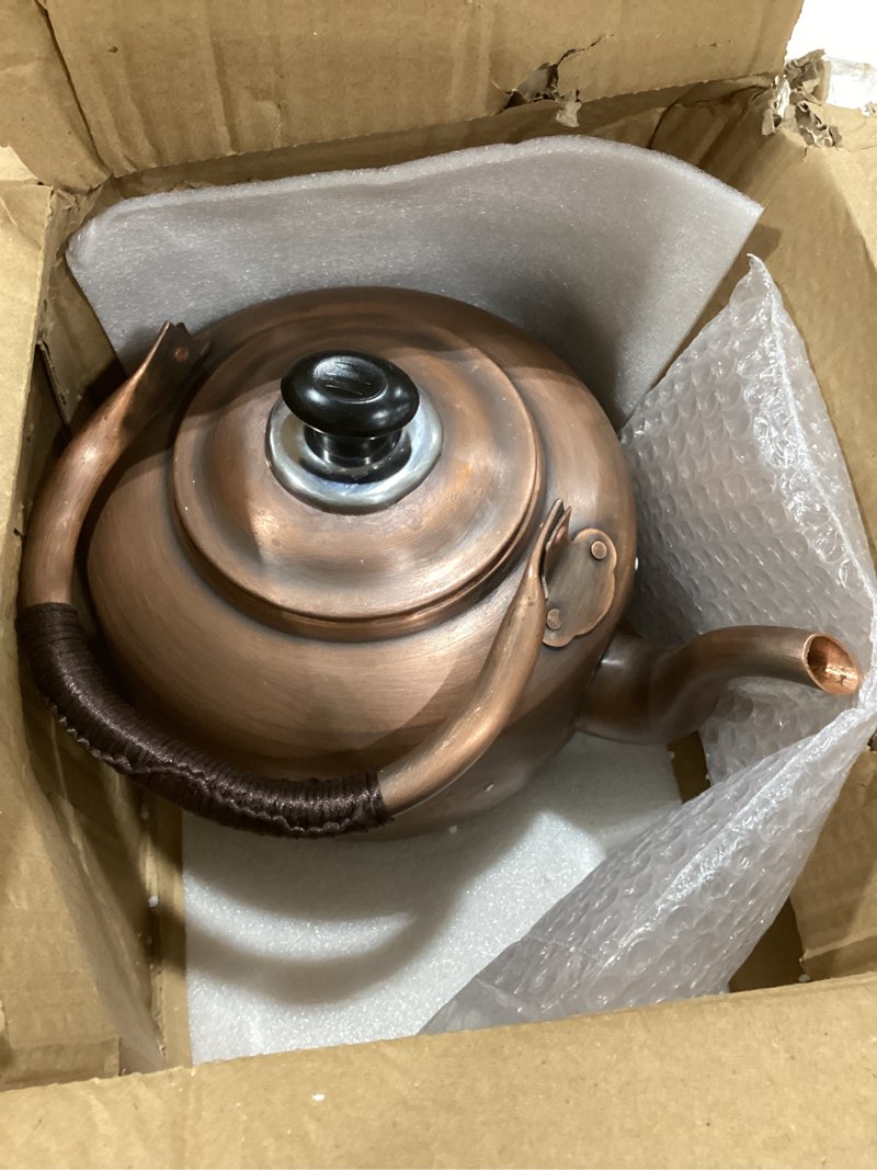 Condition photo showing As Is for Generic Whistle Tea Pot,Tea Kettle,Copper Kettle,water boiling beep,with Ergonomic Handle, for Gas, Induction,Stovetops, 16×27, FG001