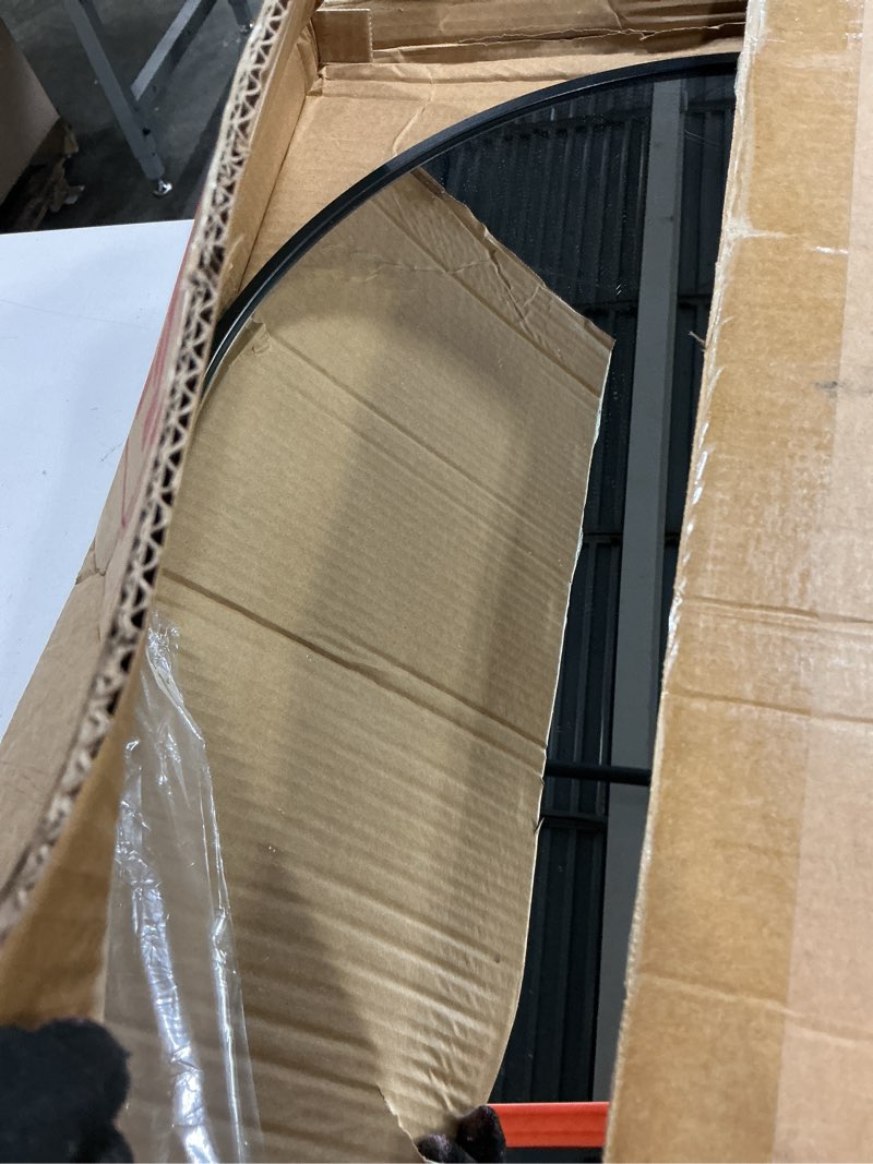 Condition photo showing Good Condition for delma arched mirror full length,standing mirror full body,large floor with stand for wall entryway door bedroom bathroom living room black frame 56"l x 15"w