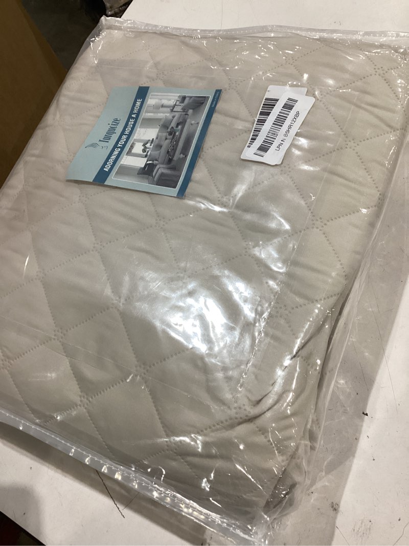 Condition photo showing Good Condition for turquoize 100% waterproof sofa covers couch cover sofa cover for dogs couch protector triple non-slip sofa slipcover for 3 cushion couch furniture protector for pets, kids,dog (sofa 70", ivory) 70" sofa l-large ivory