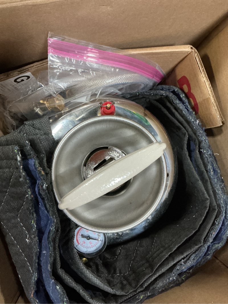 Condition photo showing As Is for 3 Gallon Stainless Steel Sprayer, 20 Wand & 3FT Reinforced Hose, Heavy Duty Hand Pump Sprayer with Pressure Gauge, Safety Valve and Adjustable Nozzle, for Lawn, Garden Watering (Silver-12L)