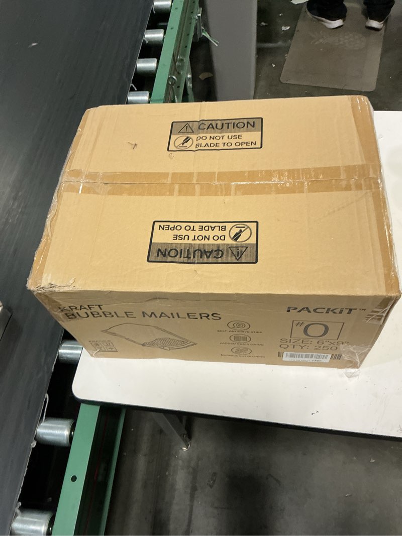 Condition photo showing New/Like New for 6x10 kraft bubble mailers #0 | usable size 6x9", case of 250