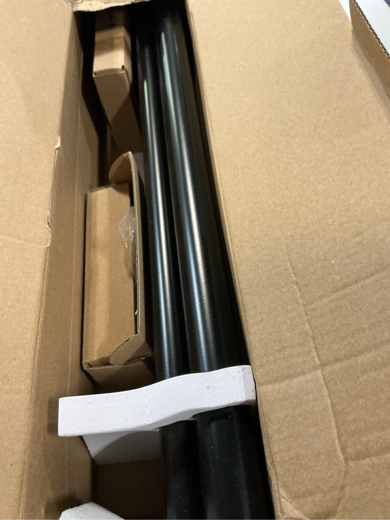 Condition photo showing Good Condition for kamanina 1 inch double curtain rods 66 to 120 inches (5.5-10 feet), heavy duty adjustable double curtain rod for windows, black drapery rods with end caps black 66-120"