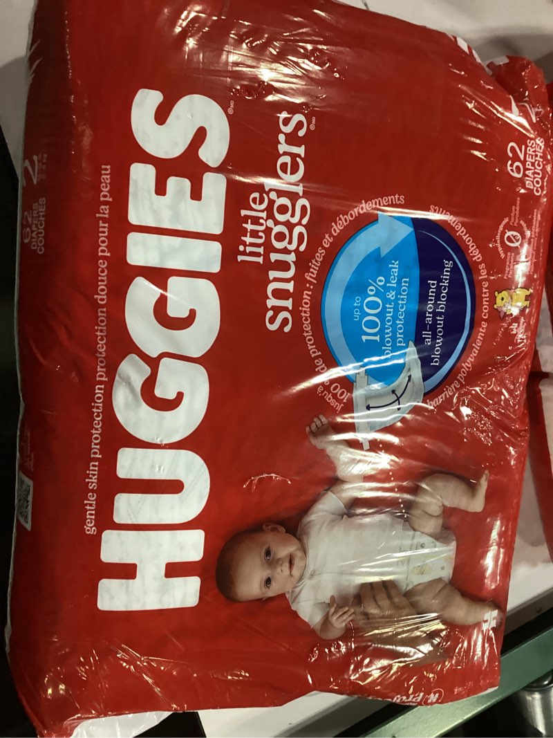 Condition photo showing New/Like New for Huggies Size 2 Diapers, Little Snugglers Baby Diapers, Size 2 (12-18 lbs), Count, Packaging May Vary Size 2 62 Diapers