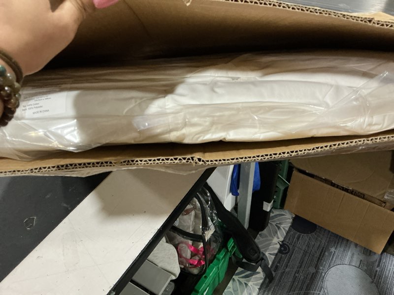 Condition photo showing New/Like New for ac pacific christies home living square quilted accent piping mattress pad - fitted mattress covers stretches up to 17 inches deep, full