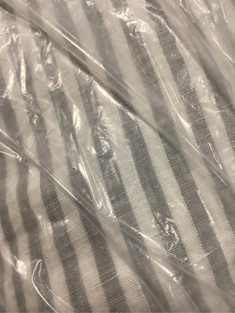 Condition photo showing Good Condition for european linen duvet cover set, full/queen, mist/white stripe
