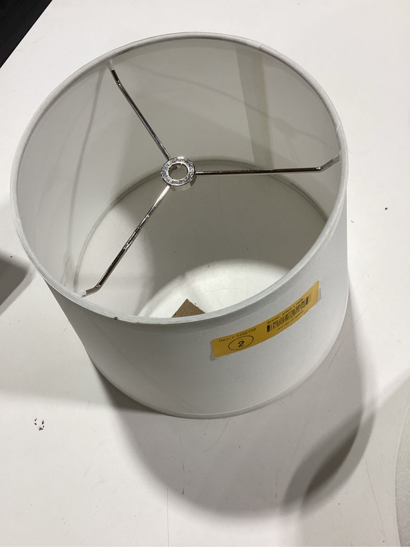 Condition photo showing Good Condition for allen + roth 7-in x 10-in white fabric drum lamp shade