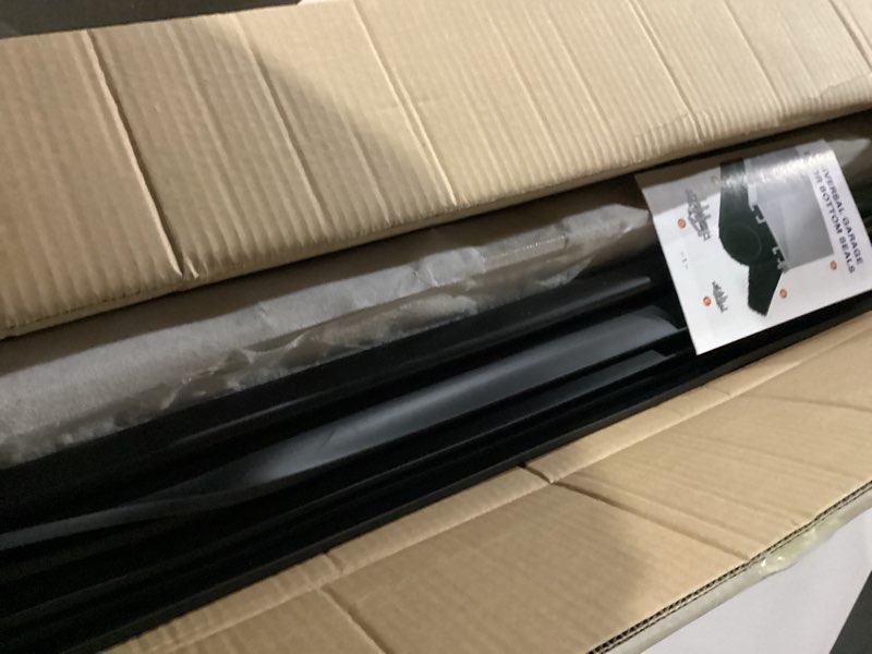 Condition photo showing New/Like New for 10ft universal garage door seals kit?heavy duty epdm u+o bottom rubber weatherproof seal & brush with pre-drilled aluminum track?universal replacement stops rain, drafts & pests 10 feet