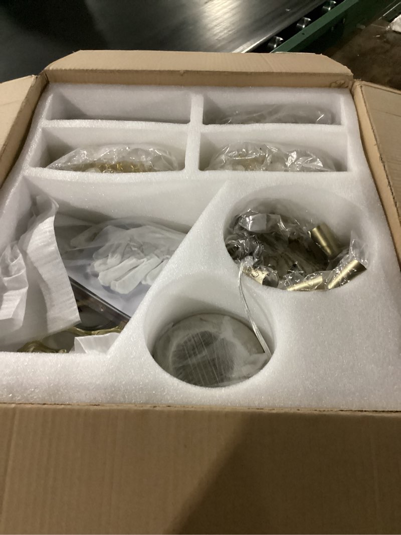 Condition photo showing New/Like New for 24-Inch Capiz Shell Chandelier, 8-Light Gold Coastal Chandelier, Modern Crystal Tree Branch Chandeliers, Boho Light Fixture for Bedroom, Living Room, Foyer, Entryway, Stairwell Soft Gold 24-inch 8 Light