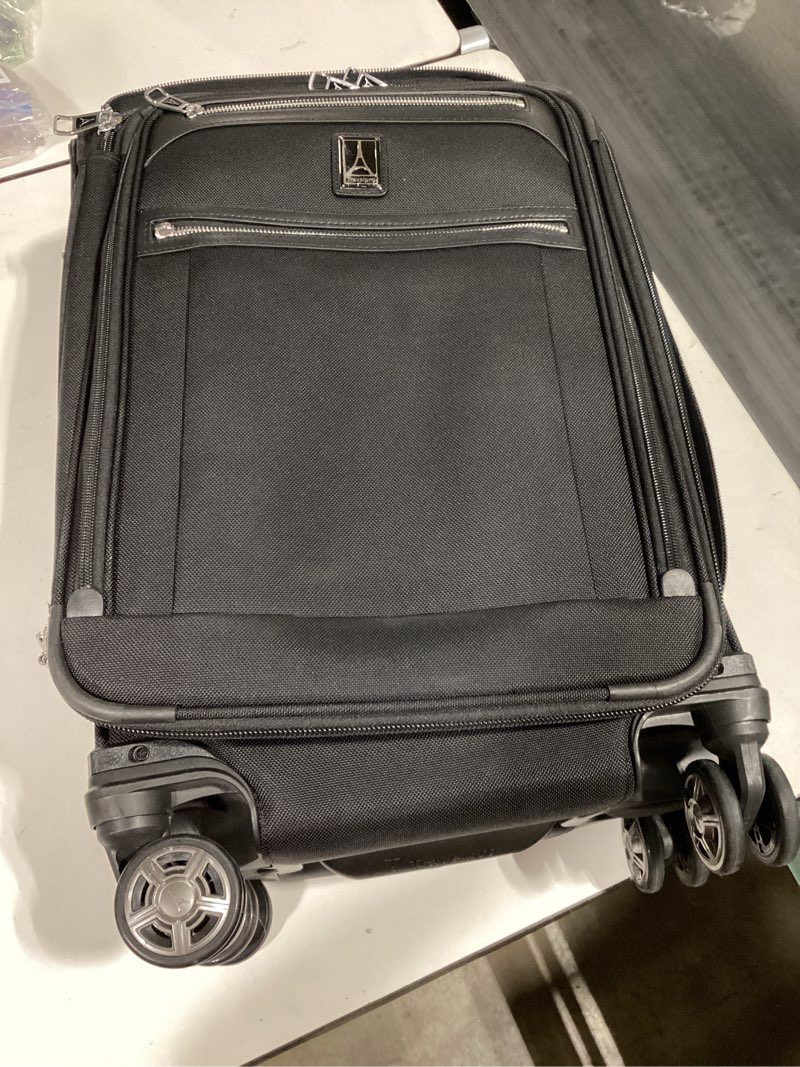 Condition photo showing Good Condition for travelpro platinum elite softside expandable carry on luggage, 8 wheel spinner suitcase, usb port, suiter, men and women, shadow black, carry on 21-inch carry-on 21-inch shadow black