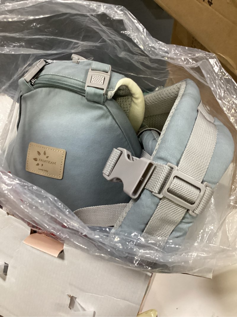 Condition photo showing Good Condition for fruiteam 6-in-1 baby carrier with waist stool/hip seat for breastfeeding, one size fits all - adapt to newborn, infant & toddler (blue)