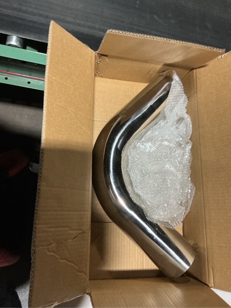 Condition photo showing Good Condition for 4 inch 90 degree diy custom mandrel exhaust pipe tube pipe, t304 stainless steel, universal fit, 27.5 inch end to end length, 4'' od mandrel bend pipe 4''od-90 degree-1pc