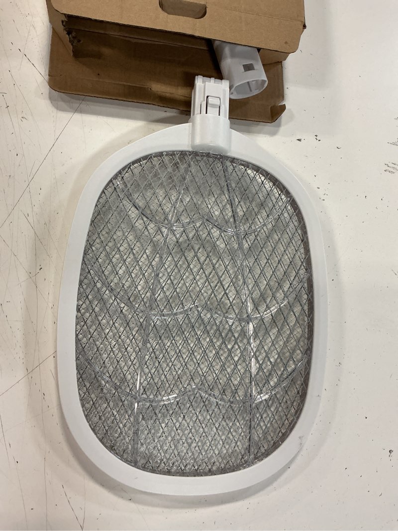 Condition photo showing As Is for lulu home 2-in-1 electric bug zapper racket, 4000v high voltage led lighted handheld mosquito swatter with 3 layer safety mesh, usb charging portable fly killer racquet for indoor outdoor use