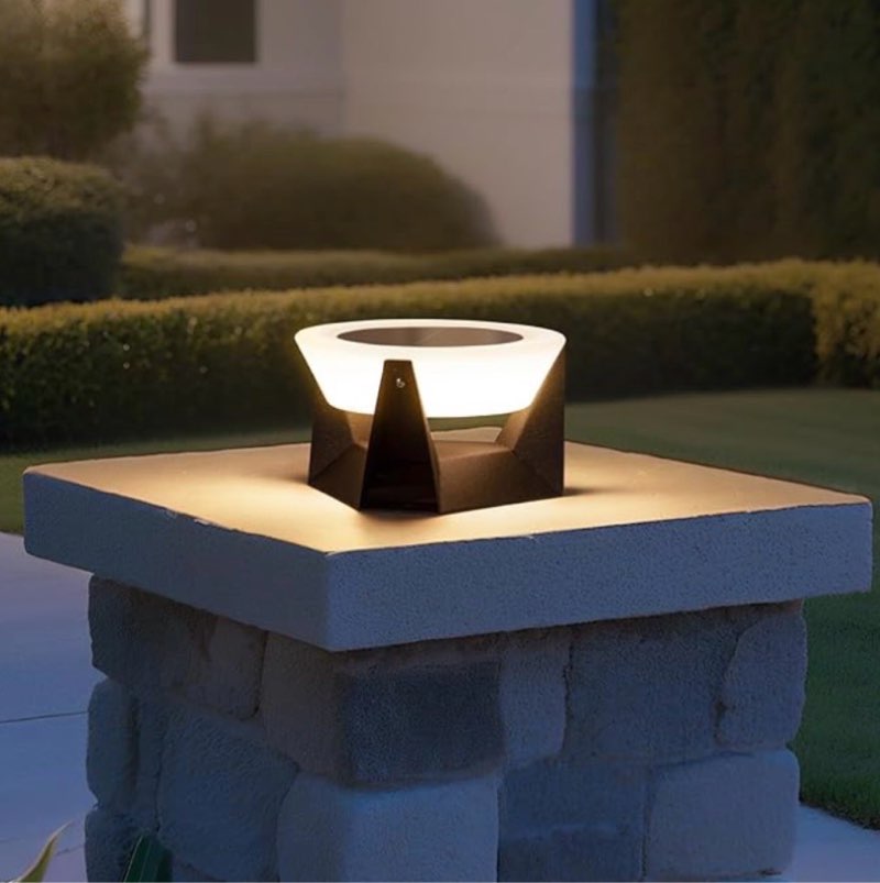 zrjjmlan 7.1" solar post lights outdoor, outdoor post light ip54 waterproof, 3000k led fence solar p