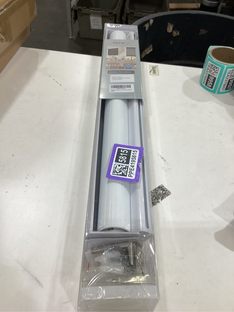 Condition photo showing New/Like New for persilux cordless zebra blinds for windows, free-stop dual layer zebra roller shades (25" w x 72" h, white) light filtering sheer shades, room darkening roller blinds for office and home 25"w x 72"h white