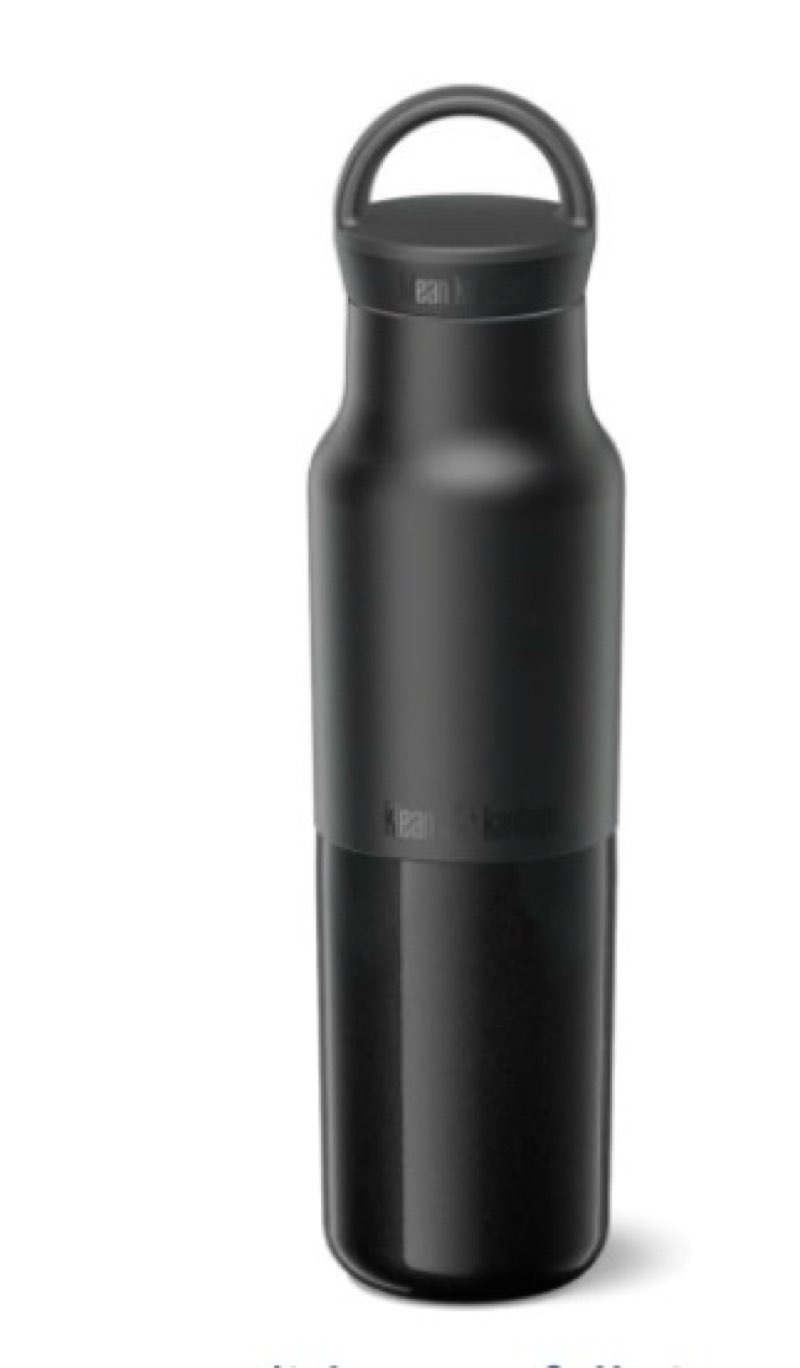 Klean Kanteen Rise Classic Insulated Water Bottle - Keeps Drinks Cold for 42 Hours - Stainless Steel - Insulated Water Bottle for Hydration - Leak & Sweat-Proof - Arch Loop Cap - 12 oz - Black