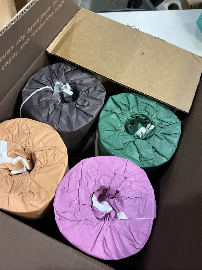 Condition photo showing Good Condition for Amazon Aware 100% 3-ply Bamboo Toilet Paper, Unscented, 12 Rolls, 350 Sheets per roll, Total 4200 Sheets, Plastic-Free 350 Count (Pack of 12)