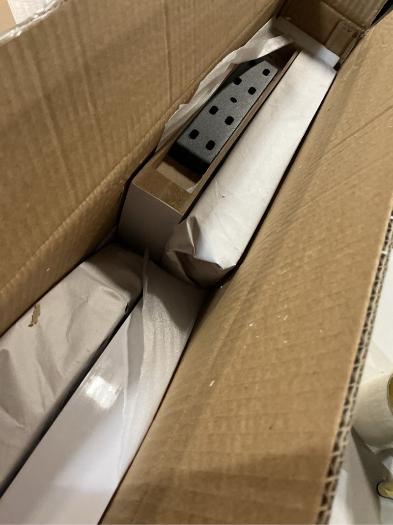 Condition photo showing New/Like New for vidaxl floating corner shelves set, 4 pcs, high gloss white 9.8"x9.8"x1.5", quality honeycomb mdf, metal, invisible mounting system, easy assembly, indoor use